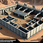 **

A heavily fortified command center with level 25 upgrades, surrounded by thick, upgraded walls. Research labs are bustling with activity. Strategically placed machine gun turrets, rocket turrets, and laser turrets are visible on the walls, arranged in a staggered pattern. Barbed wire fences and strategically placed minefields protect the outer perimeter. A powerful alliance flag waves proudly above.

**
